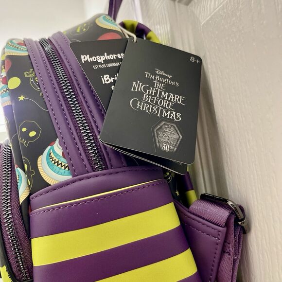 Loungefly Nightmare Before Christmas Clown Backpack Glows In The Dark Exclusive - Picture 9 of 16